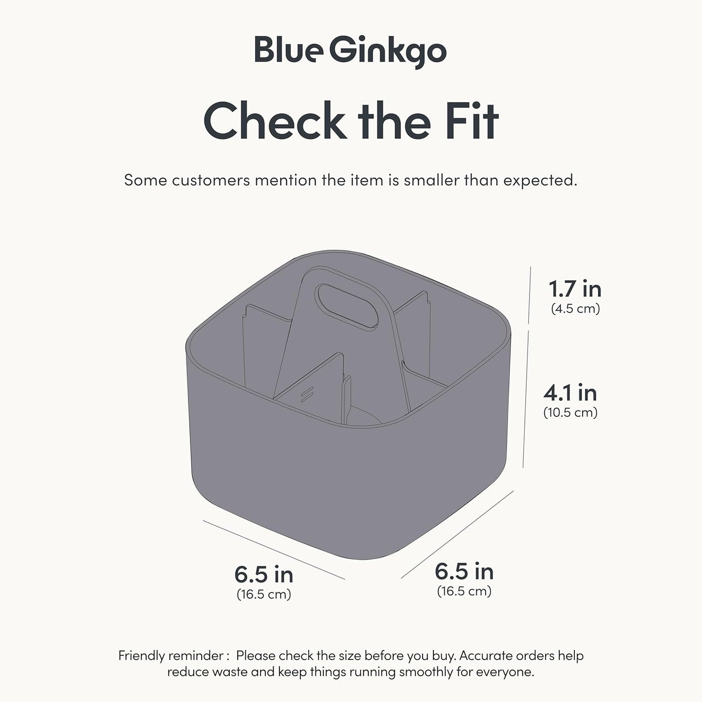 BLUE GINKGO Stackable Organizer Caddy, Rectangle, White, Made in Korea | Portable. Adjustable. Home, Office & School Storage.