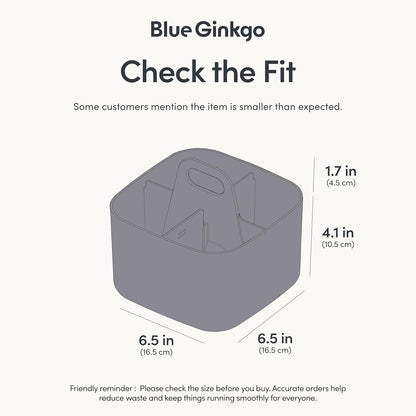 BLUE GINKGO Stackable Organizer Caddy, Rectangle, White, Made in Korea | Portable. Adjustable. Home, Office & School Storage.