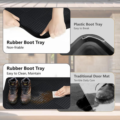 Boot Tray for Entryway, Rubber Mat for Shoe Organizer, 27.5" x16