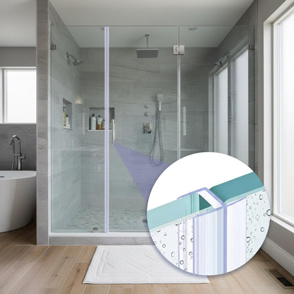 Frienda 2 Pcs Shower Door Bottom Seal 3/8" x 36'' Clear PVC Glass Door Sweep Shower Frameless Seal Strip for Replacement Stopping Leaks and Creating Water Barrier
