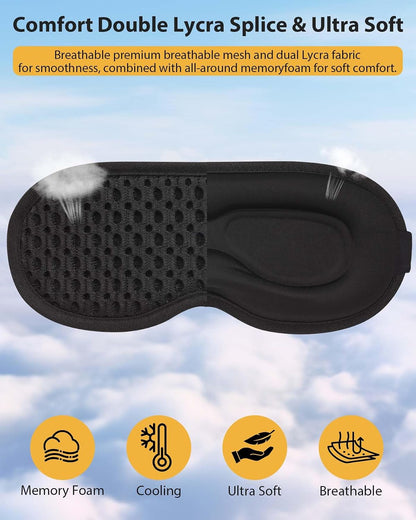 Sleep Eye Mask for Side Sleeper with 3D Contoured Cup