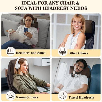 Recliner Headrest Pillow, Adjustable Comfort Neck & Head Support Pillow