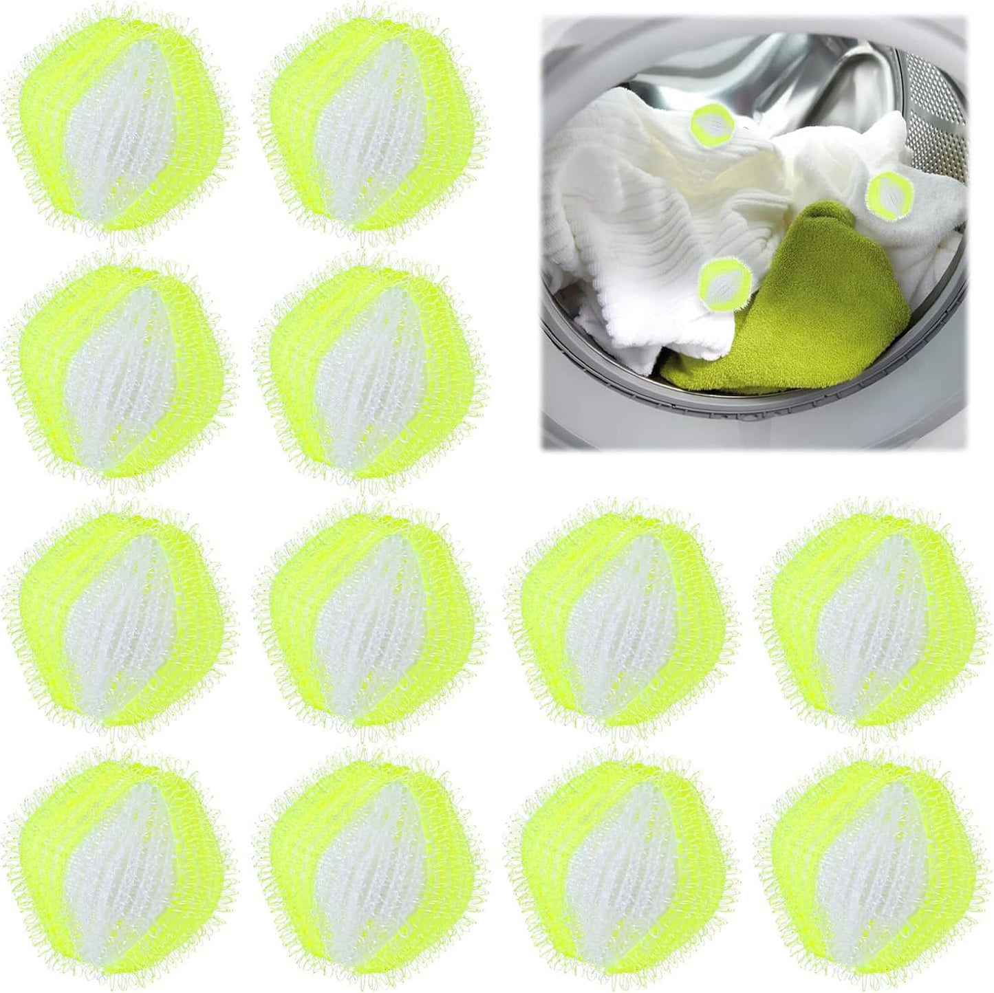 12Pcs Washing Machine Pet Hair Catcher, Pet Hair Remover for Laundry Reusable Washing Machine Dog and Cat Hairs Catcher for Removing Pets Hairs, Lint and Fur