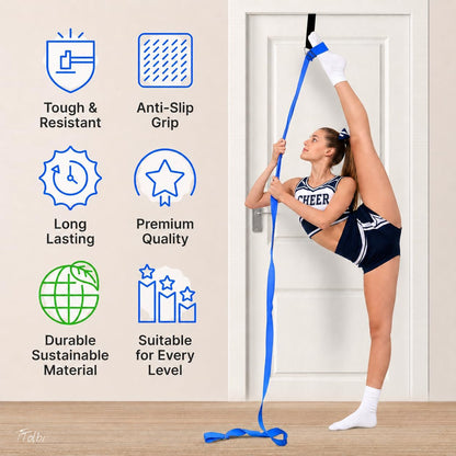 Leg Stretcher Strap with Door Anchor and Resistance Band, Splits Trainer | Home Flexibility Trainer for Splits, Ballet, Dance, Cheer, Yoga, Gymnastics, Pole and Taekwondo, Kids to Adults, All Levels
