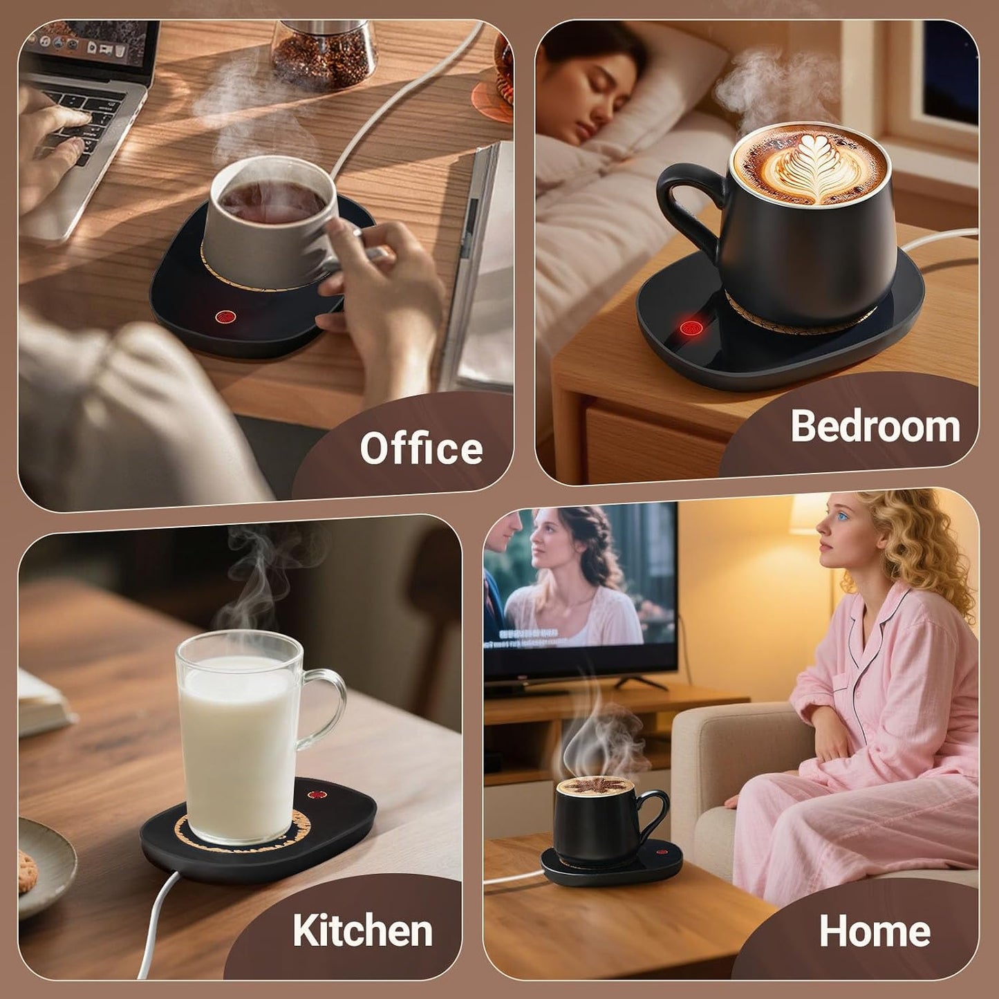 Coffee Mug Warmer for Desk with Auto Shut Off, Coffee Warmer with Auto Shut Off for Desk Office Home ((Valentines Day Coffee Gifts))