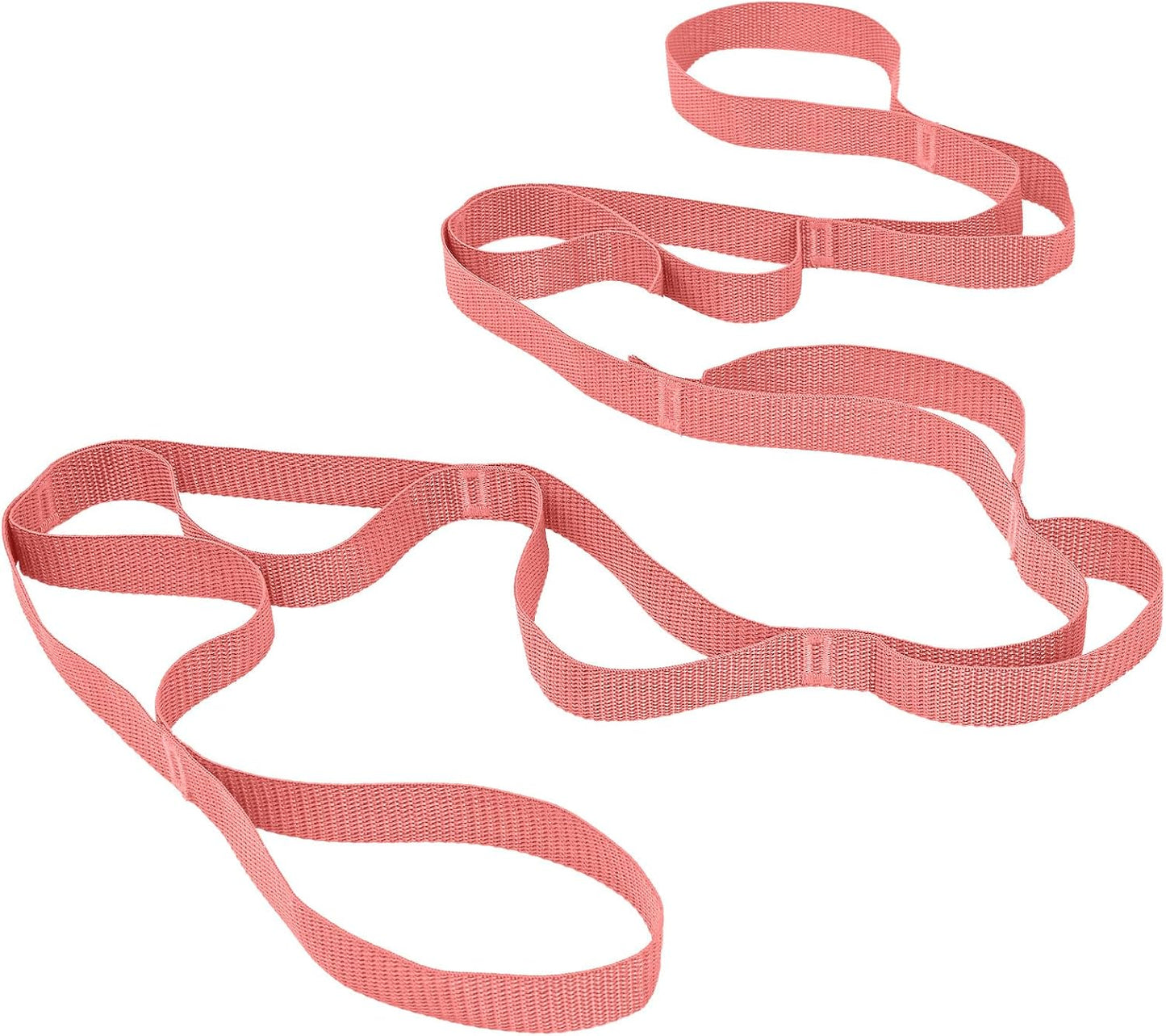 10 Loop Yoga Stretching Strap for Physical Therapy - Non-Elastic Exercise Band for Pilates, Yoga, Stretching for Women & Men