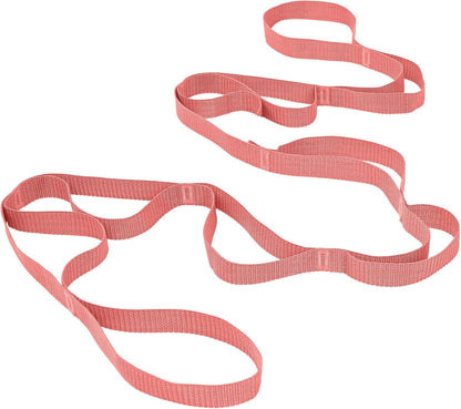 10 Loop Yoga Stretching Strap for Physical Therapy - Non-Elastic Exercise Band for Pilates, Yoga, Stretching for Women & Men