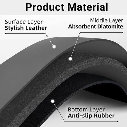 LOPNUR Cuttable Faucet Mat for Kitchen Sink, Extra Long 29 Inch, Black | Super Absorbent & Fast Dry Diatomite Sink Splash Guard, 0.8-2.4 Inch Adjustable Faucet Hole, Cut to Fit Bathroom & RV Sinks