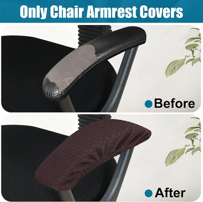 Smiry Office Computer Chair Armrest Covers, 2PCs Anti-dust Arm Rest Pad | Removable Washable Desk Chair Arm Pad Covers, Grey