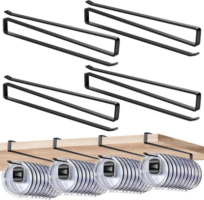 2 Pack Tumbler Lid Organizer, Flat Wire Cup Lid Storage Rack, Black | Carbon steel, slide-on design, fits 0.39 in or wider drink openings and shelves up to 0.90 in, no drilling or adhesive