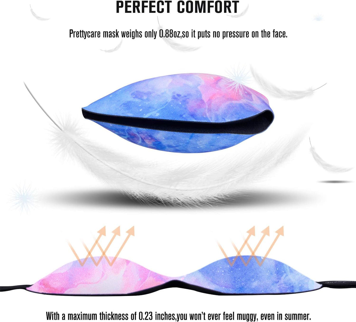 PrettyCare 3D Sleep Mask 2 Pack,Eye Mask for Side Sleeper 3D Contoured Sleeping Mask Blackout Out for Men- Blindfold Airplane with Ear Plugs, Night Masks with Travel Bag (Black&Blue)