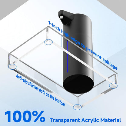 Acrylic Dispenser Drip Tray, Automatic Soap Dispenser Bracket, Laundry Detergent Drip Catcher Prevent Dripping and Spraying, Soap Dispenser Water Tray (Not Include Soap Dispenser)