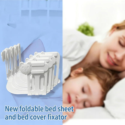 4-Pack Bed Sheet Holders for Corners, Heavy-Duty Mattress Straps with Reinforced Clips, Fabric-Safe Sheet Grippers, Universal Fit forFit All Sheet Size (White)