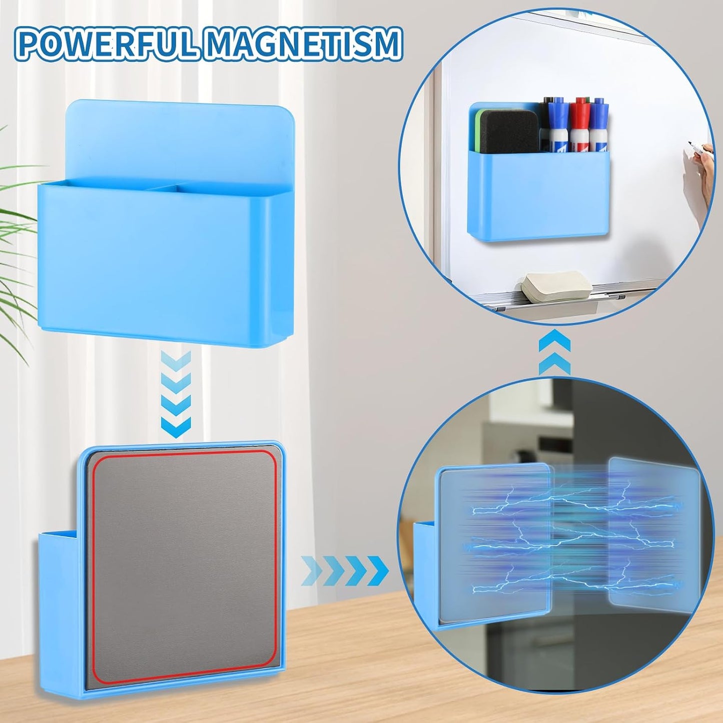 Camelmother 2Pcs Magnetic Dry Erase Marker Holder For Whiteboard Fridge | 2Slots Locker Accessories Teacher Classroom Must Haves Fridge magnets