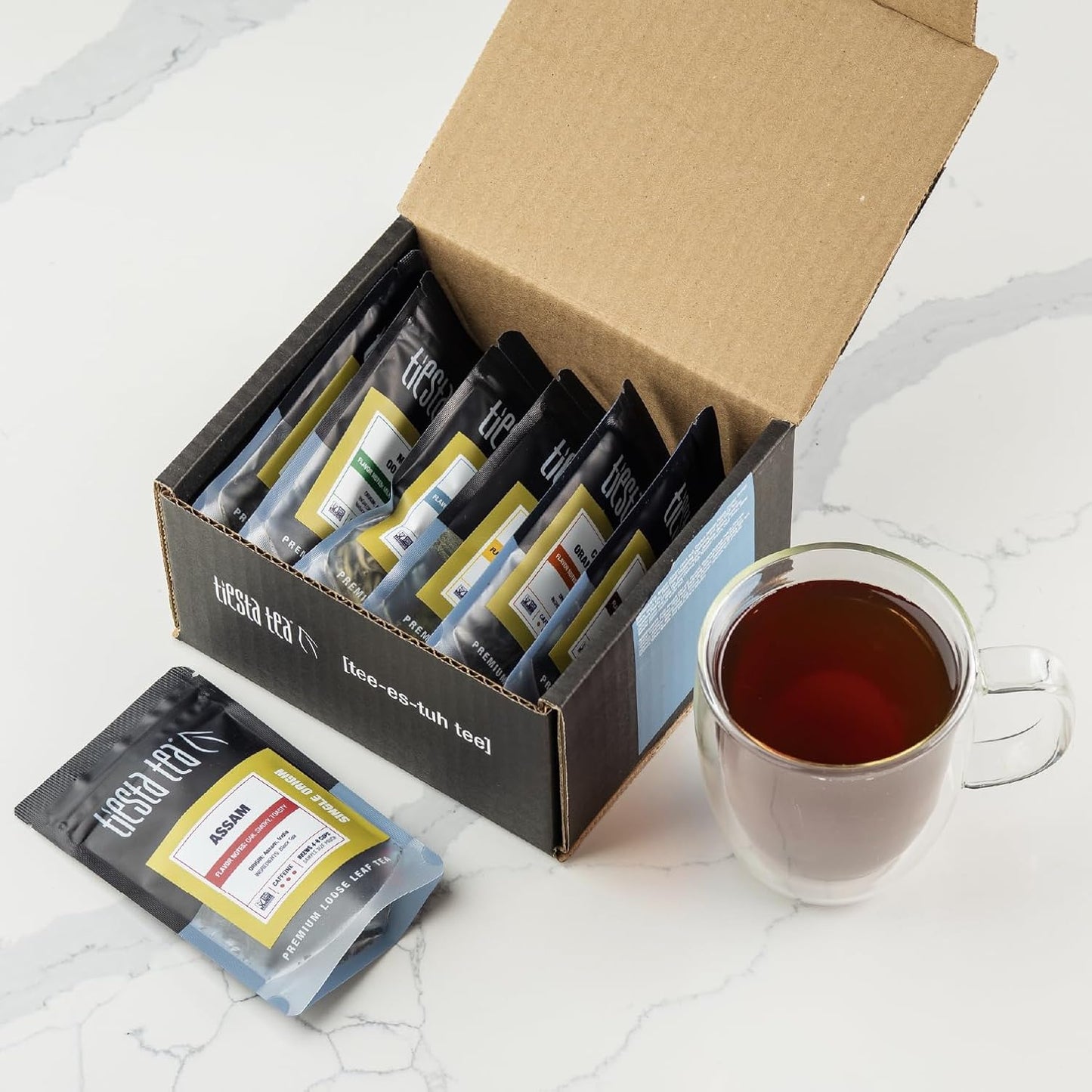 Tiesta Tea - Top 8 Favorites Sampler Set, Loose Leaf, Up to 80 Cups | High to No Caffeine, Hot & Iced, Tea Variety Pack with Green, Herbal, & Black, 8 Sample Pouches