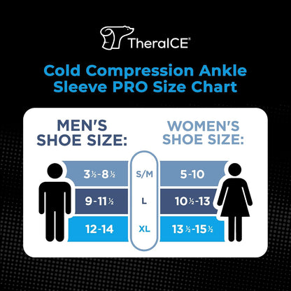 TheraICE Ankle Ice Pack Wrap, Achilles Tendonitis Brace, Plantar Fasciitis | Cold Therapy Compression Sleeve, Sock-Style Slip-On Fit for Women and Men, Eases Sprains, Swelling, Sore Feet and Heel