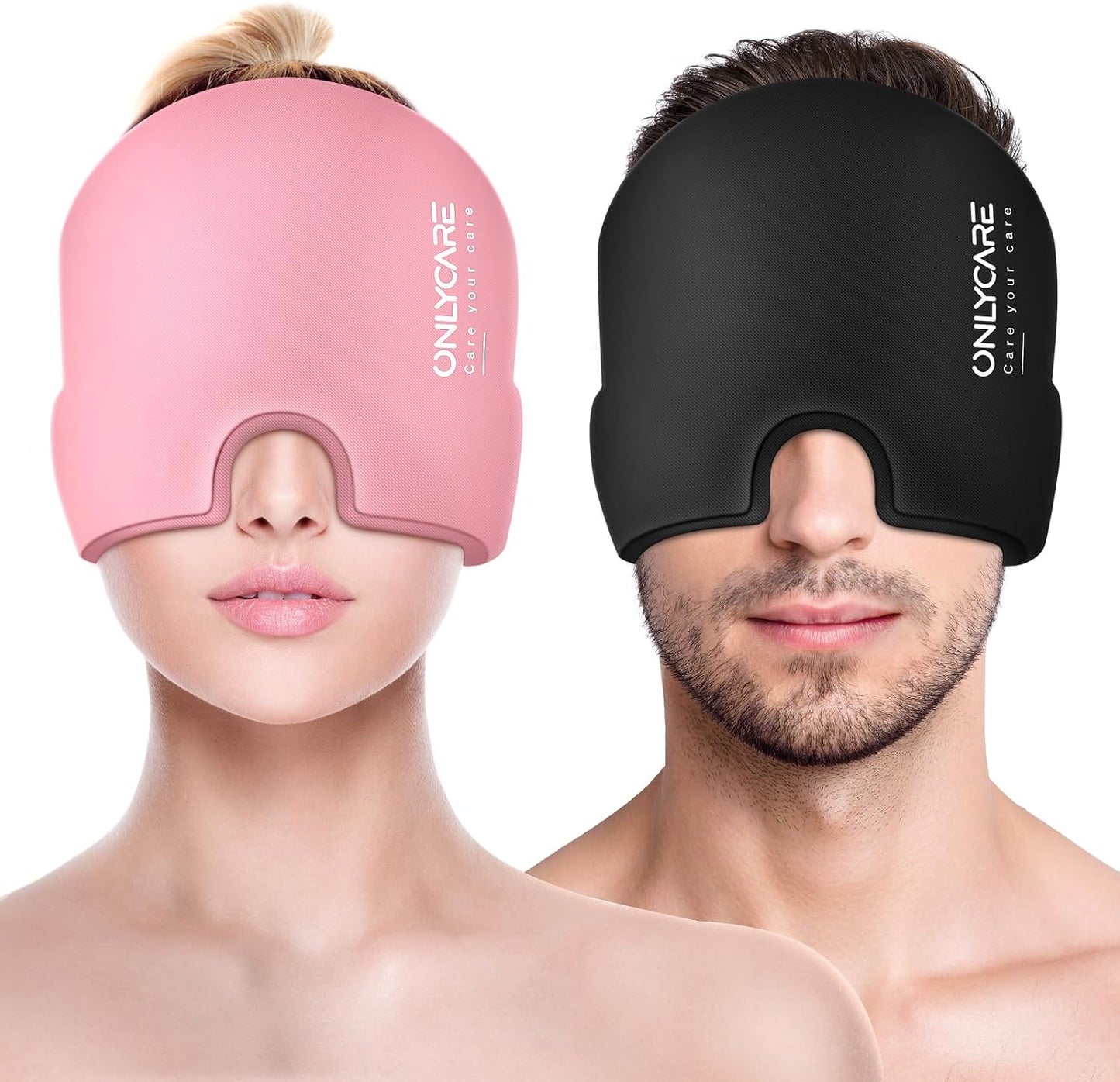 ONLYCARE Migraine Relief Cap, Headache Relief Cold Cap for Migraine Relief | Soothing Headache Ice Face Pack Mask, Cold Compress Head Wrap for Sinus, Tension, Stress, Hangover, Self Care Gifts for Women