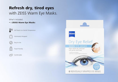 ZEISS Warm Eye Masks, 6 Count for Dry Eye Relief
