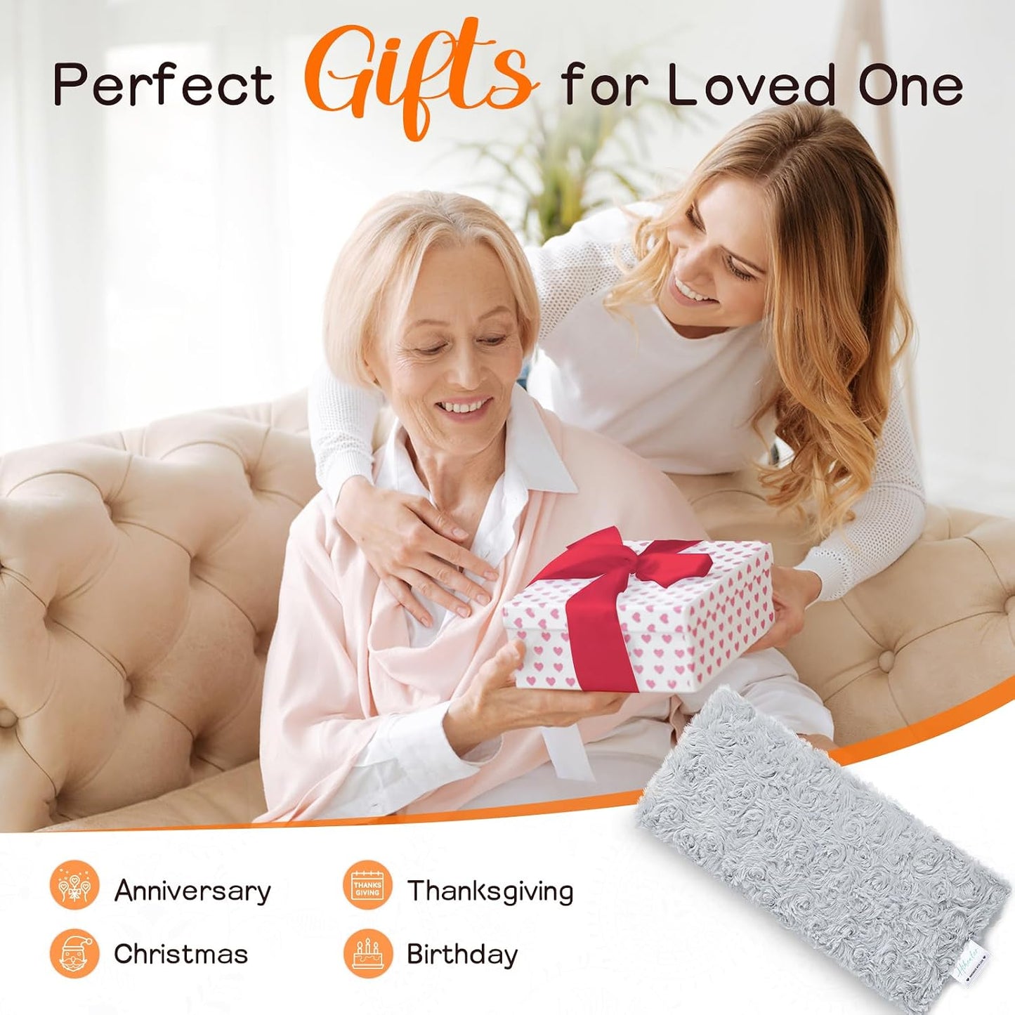 Small Heating Pad, Heating Pad Microwavable for Neck and Shoulder, Cramps, Back Pain Relief, Moist Heat Pad for Muscles and Joints, Self-Care Gifts for Women