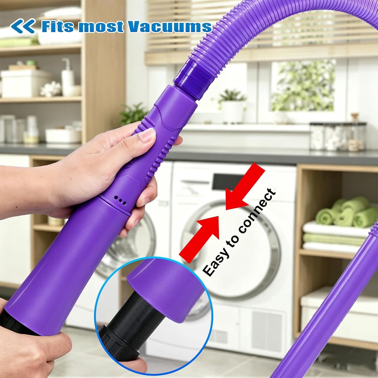 Upgraded Dryer Vent Cleaner: Universal Vacuum Hose Attachment Fits All Vacuums Cleaner, Deep Cleaning Tools for Clogged Ducts & Lint Removal
