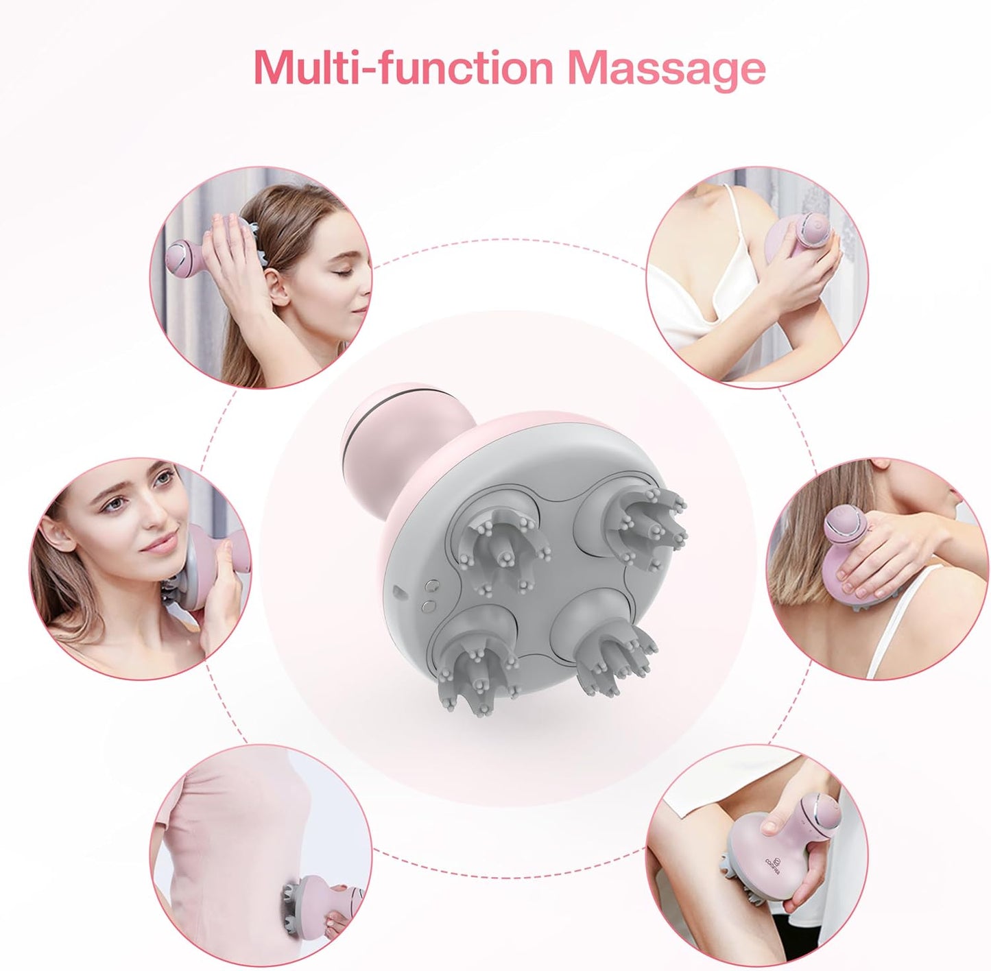 COMFIER Electric Cordless Hair Scalp Massager with Kneading 84 Massage Nodes, Handheld Portable Head Scratcher Massager for Hair Growth, Deep Clean and Stress Relax, Gifts for Men Dad