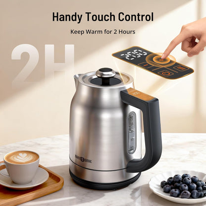 Electric Kettle with Temperature Control, 1.7L 1500W Stainless Steel Tea Kettle, 13 Preset Temperatures, LED Display, Keep Warm 2 Hours, Strix Thermostat, BPA Free Hot Water Boiler for Tea & Coffee