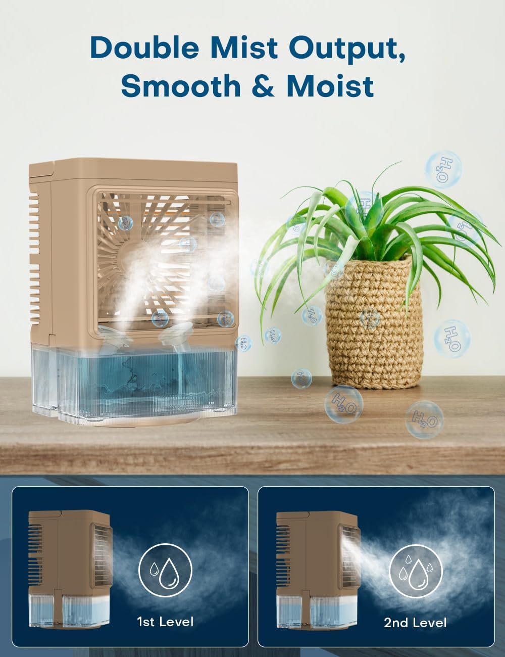 Windowless Air Conditioner w/4 Mode,3 Speed, Waterless Alert,2.4-Gal Tank for 24H Cooling, 12H Timer Swamp Cooler Air Conditioner, 20FT Remote,70° Auto Swing Evaporative Air Cooler for Bedroom