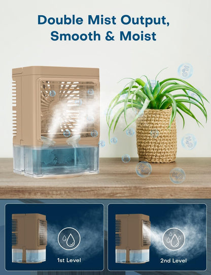 Windowless Air Conditioner w/4 Mode,3 Speed, Waterless Alert,2.4-Gal Tank for 24H Cooling, 12H Timer Swamp Cooler Air Conditioner, 20FT Remote,70° Auto Swing Evaporative Air Cooler for Bedroom