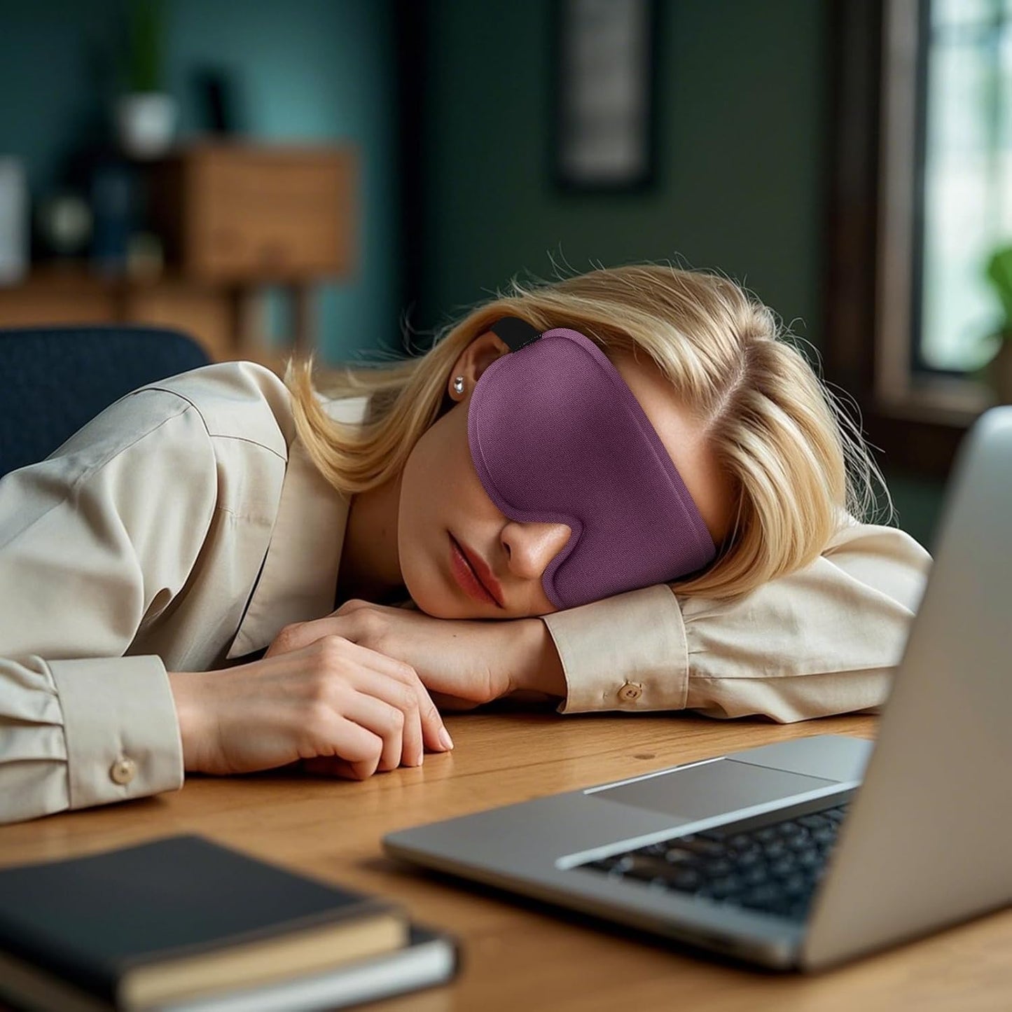 2 Pack Sleep Mask for Side Sleeper, Complete Light Blocking 3D Sleeping Eye Mask, Soft Breathable Eye Cover for Women Men, Travel, Nap, Relaxing Zero Pressure Night Blindfold (Pink+Purple)
