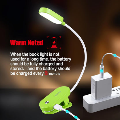 VAVOFO Rechargeable Book Light, 14 LEDs Eye Care Clip On Amber Reading Light for Bookworms Reading in Bed with 9 Colors 9 Brightness (Blue)