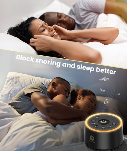 Dreamegg D1 Nova Sound Machine Alarm Clock, White Noise for Sleep, Black | 25 Sounds, 7 Gentle Alarms, Dimmable Clock, 10-480 Min Timer, White Noise Machine Alarm Clock for Heavy Sleepers, Adults
