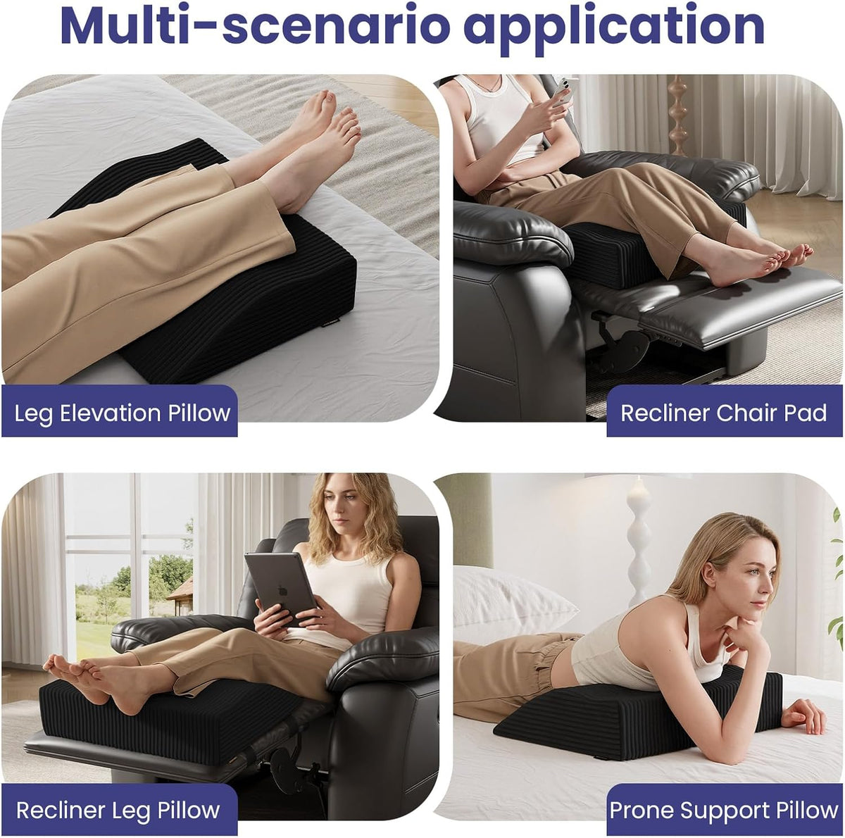 idee-home Recliner Leg Rest Cushion, Recliner Footrest Extender Pillow
