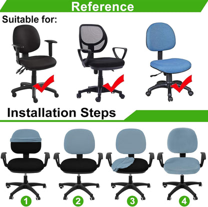 Smiry Office Computer Chair Armrest Covers, 2PCs Anti-dust Arm Rest Pad | Removable Washable Desk Chair Arm Pad Covers, Grey