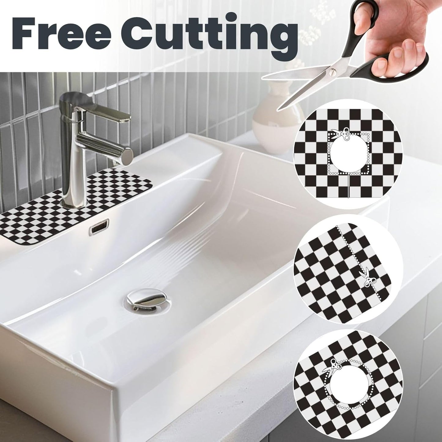 Wildflowers Floral Flower Kitchen Sink Splash Guard Faucet Mat Super Absorbent Fast Drying Mat Sink Gadgets-Fast Drying Pad Sink Mat For Kitchen Bathroom (15" X 5.5" )