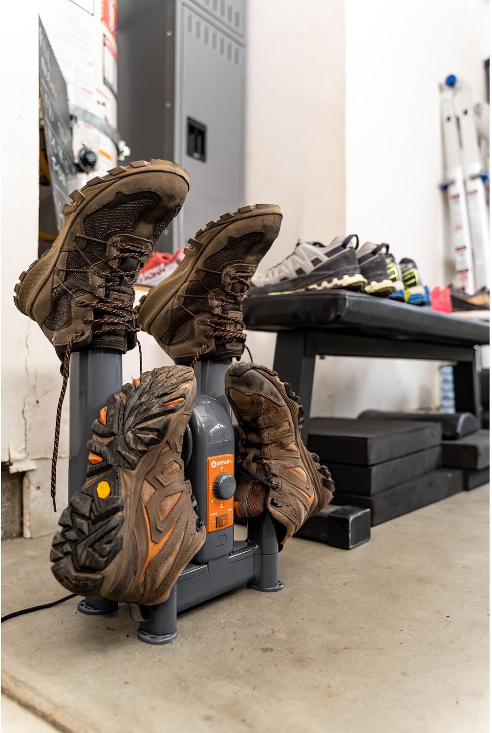 DryGuy Shoe, Boot, Garment & Gear Electric Dryer, Quick Drying for Ski, Work, Sports Equipment – Energy Efficient, Odor Eliminating Design, Home or Garage Use,4 Port, Heat + Fan (Dry time: 1-3hrs)
