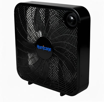Hurricane Classic Floor Box Fan with 3 Speed Settings, Black - 20in