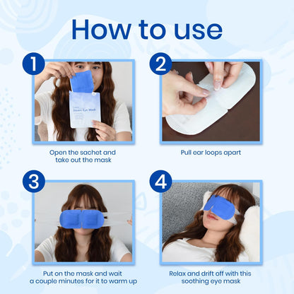 LANNA Heated Steam Eye Mask, Disposable 120 Minutes Chamomile Scent 10 Pcs