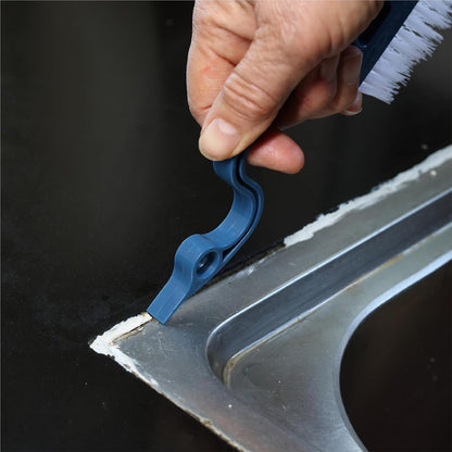 Slick- Window Track Cleaning Brush, 2 Pack, Yellow/Purple Ergonomic Handle, Built-in Scraper, Multipurpose, Window Track Cleaning Tools