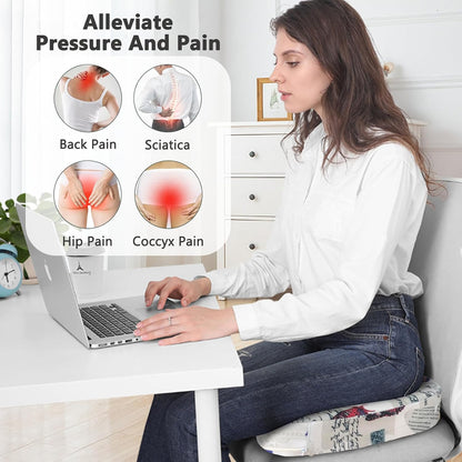 Tailbone Pain Relief Cushion, Memory Foam Seat Cushion for Coccyx Sciatica Pain Pressure Relief Office Desk Chair
