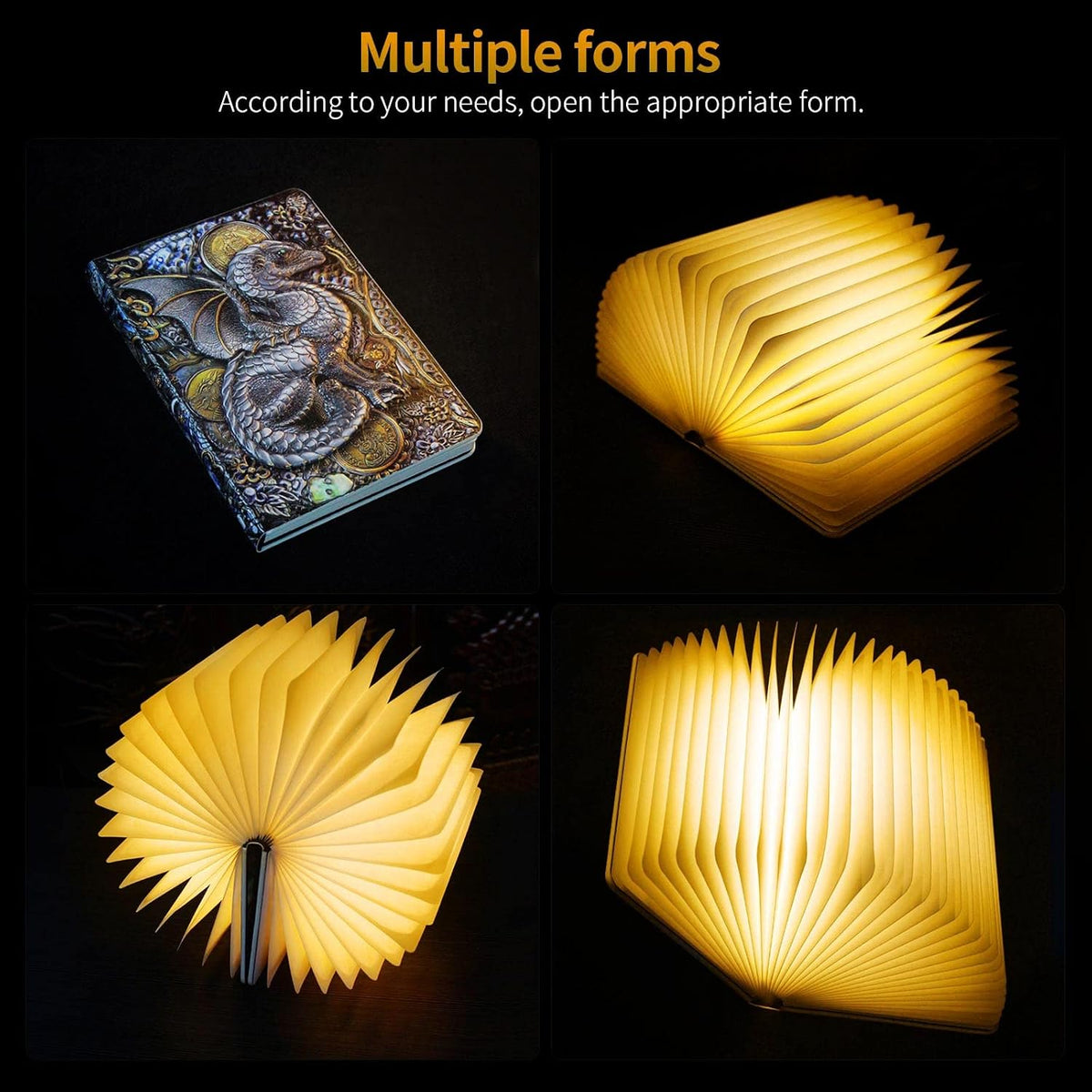 QXMGCBOK Folding Book Lamp Dragon Night Light