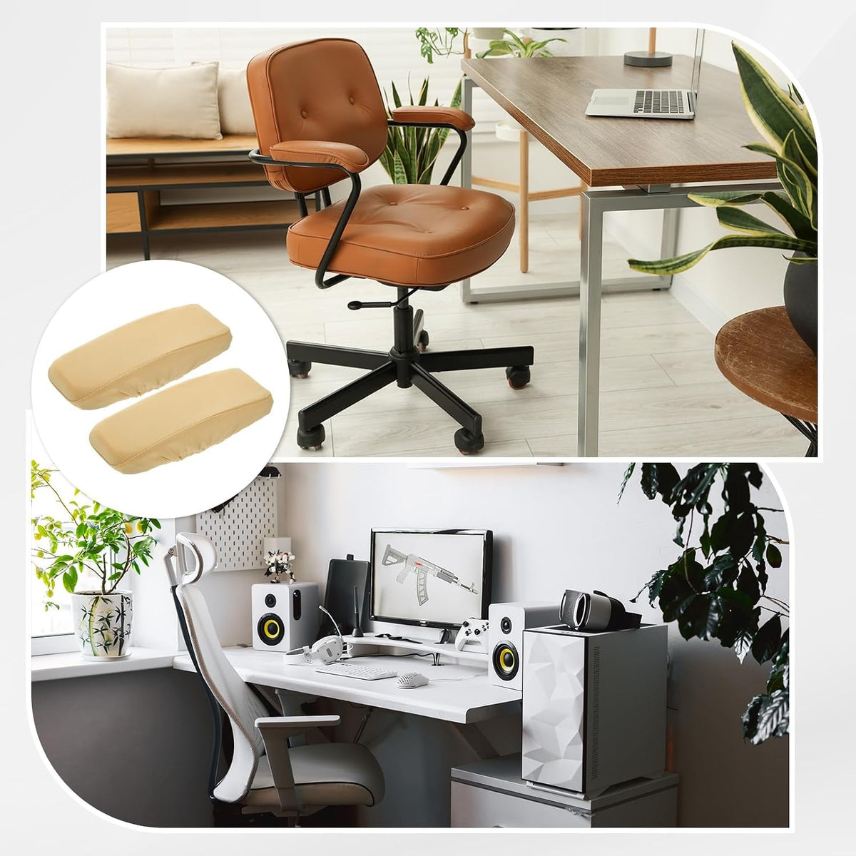 uxcell Chair Armrest Slipcovers Covers, 32 x 8cm Polyester Removable Seat Hand Rest Protector for Office Chairs Desk Chair(Dark Gray)