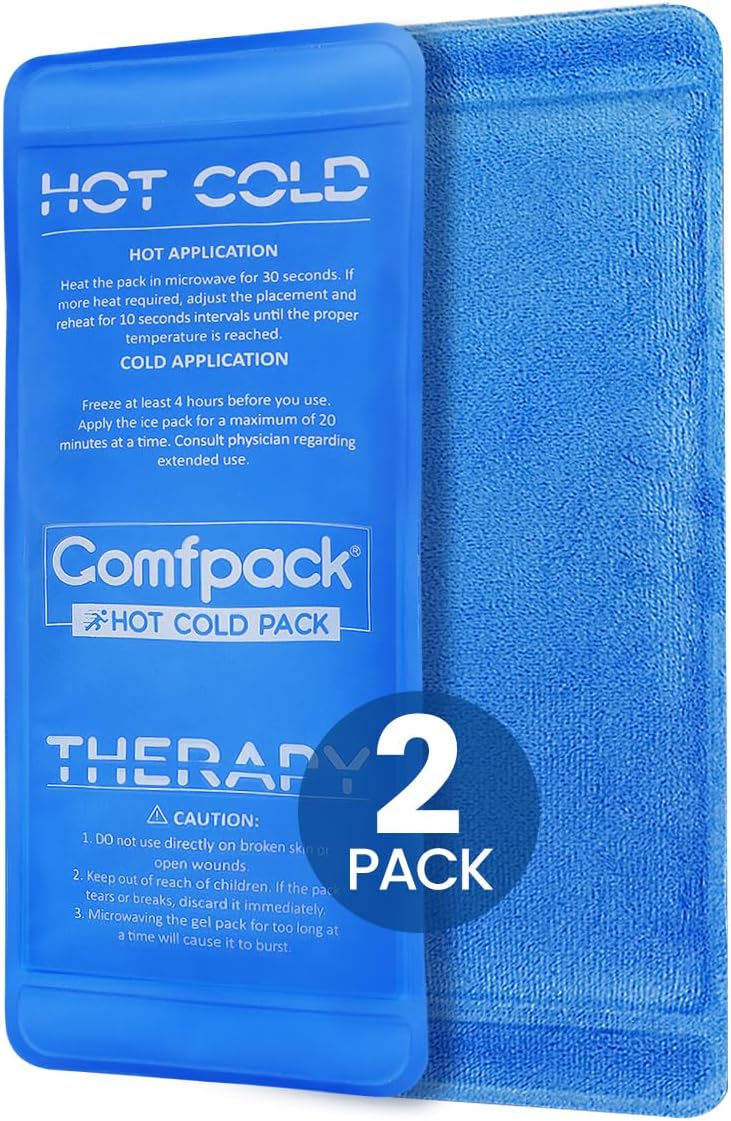 Comfpack Soft Ice Packs for Injuries Reusable, Double Side Hot Cold Therapy