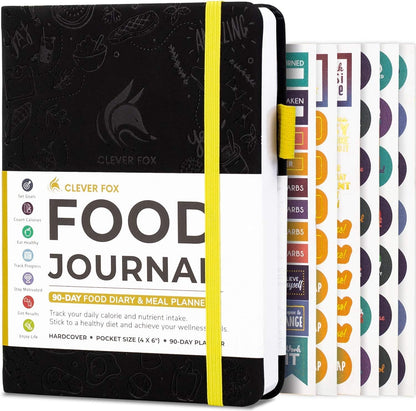 Clever Fox Food Journal for Women & Men, Weight Loss Tracker, Aquamarine