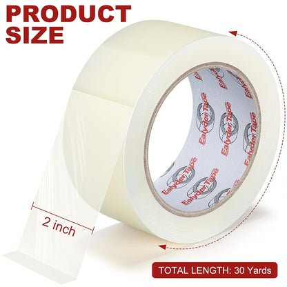 3 Inch x 90 Ft Transparent Window Weather Sealing Tape, Clear Window Draft Isolation Sealing Film Tape, Window Insulation Surface-Safe for Doors Gap Sealing, No Residue, Easy to Remove