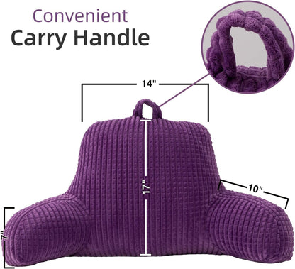 A Nice Night Darkgrey 17" Bed Wedge Pillows with Arms for Sitting