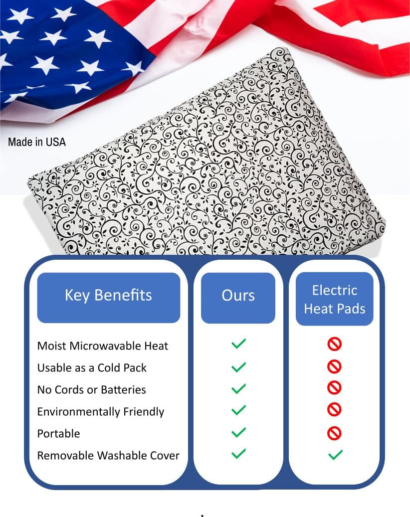 Microwavable Corn Filled Heating Pad and Cold Pack/Washable 100% Cotton Cover (Cross Hatch - Mint, 7.5in W x 11in L)