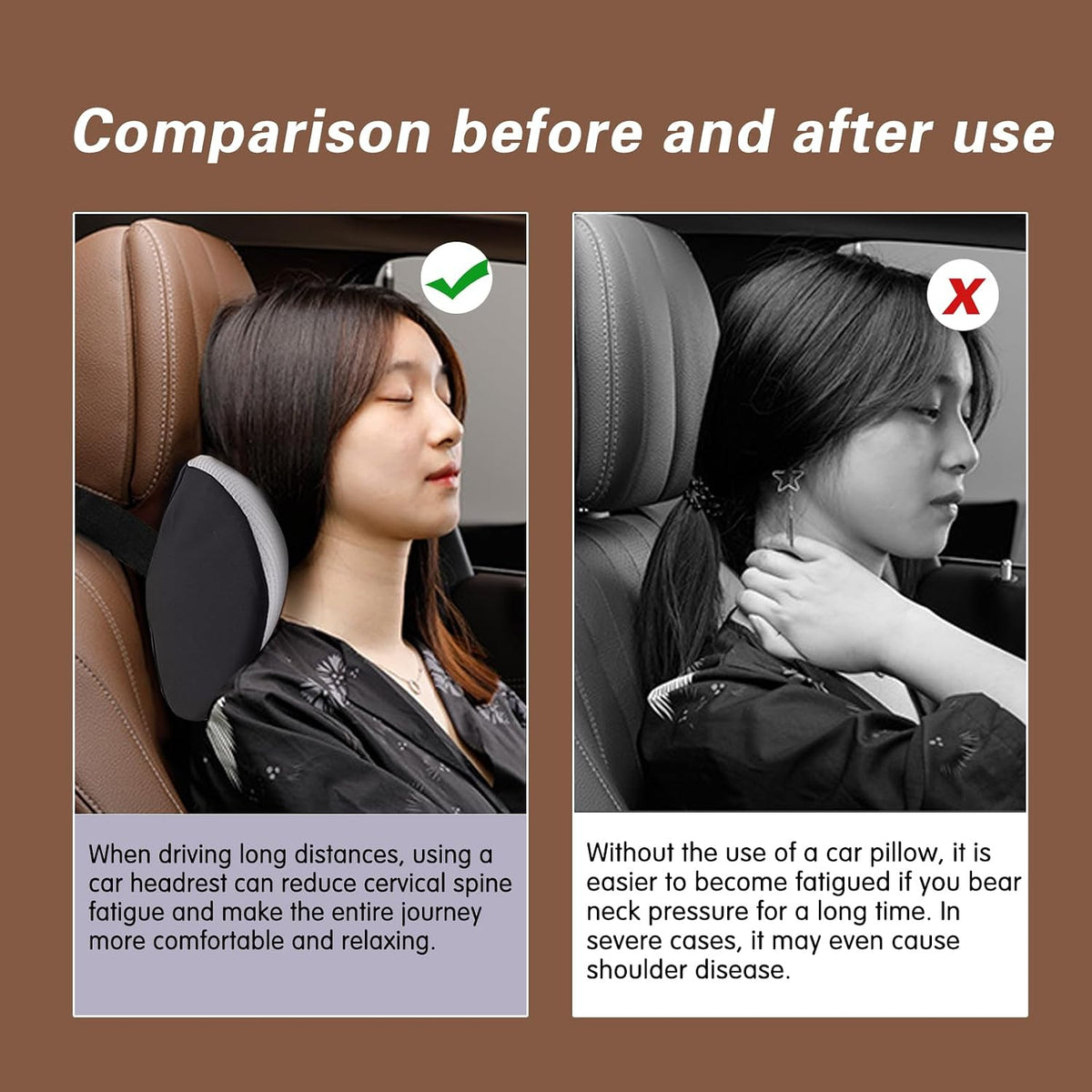 SPRFUFLY Make Relaxing Car Headrest Pillow, Car Neck Pillow for Driving