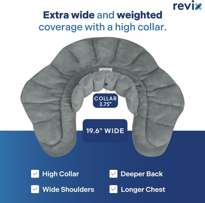 REVIX Microwave Heating Pad for Neck and Shoulders Back, Microwavable Heated Neck Wrap Warmer with Moist Heat, Lavender Aromatherapy Hot and Cold Pack