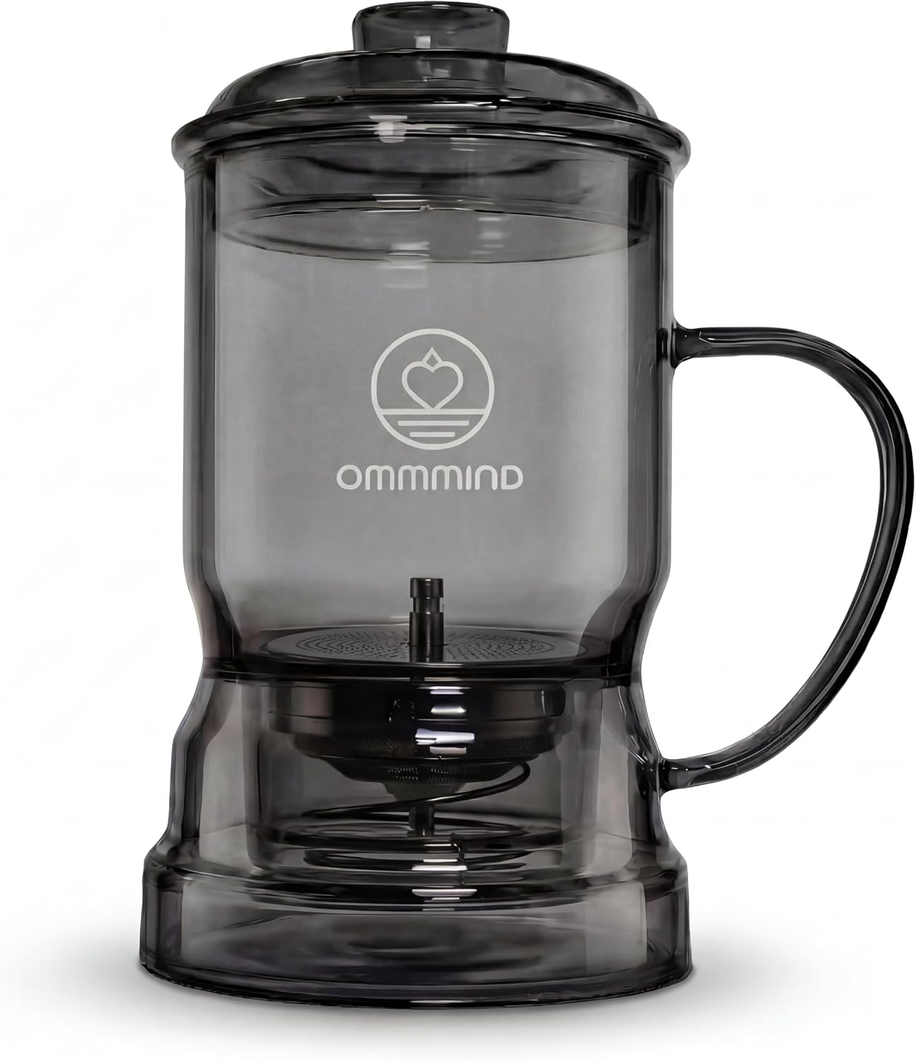Glass Tea Infuser, Easy Drain for Loose Leaf, 15.2 oz, Black | Fits rims under 3.15 in; set on mug to drain, lift to stop, helps limit bitterness. Dishwasher safe; tea bags, herbs, coffee