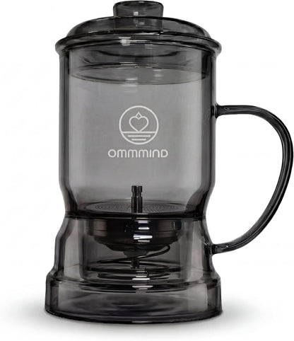 Glass Tea Infuser, Easy Drain for Loose Leaf, 15.2 oz, Black | Fits rims under 3.15 in; set on mug to drain, lift to stop, helps limit bitterness. Dishwasher safe; tea bags, herbs, coffee